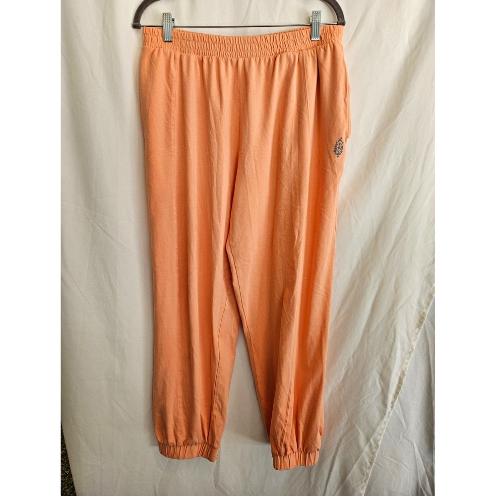 Free People FP Movement Jogger Pants Womens S Coral Orange Cotton Harem Pocket